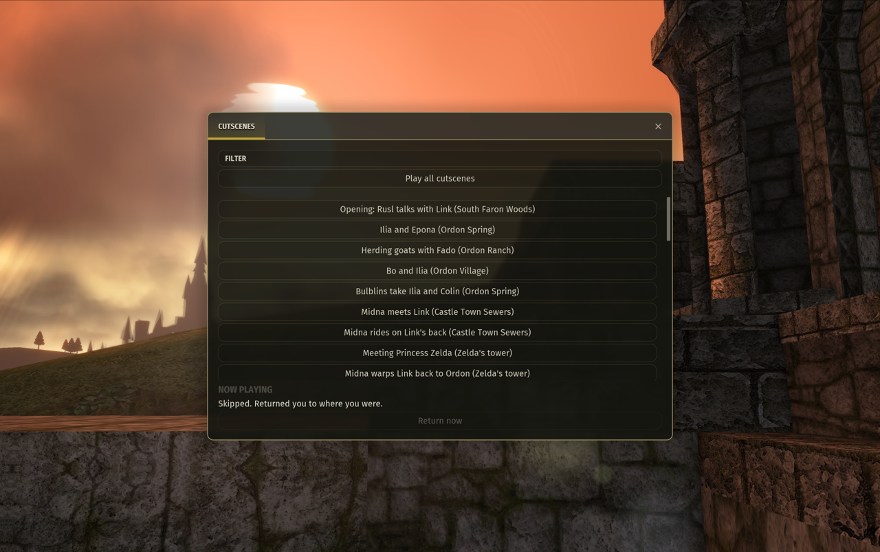 Cutscene Menu