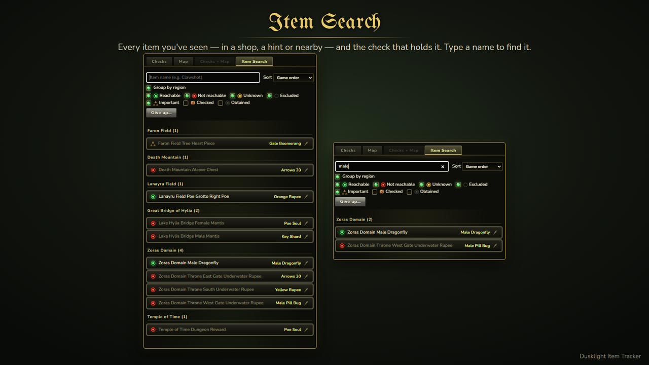 ScreenShot7 Dusklight Item Tracker